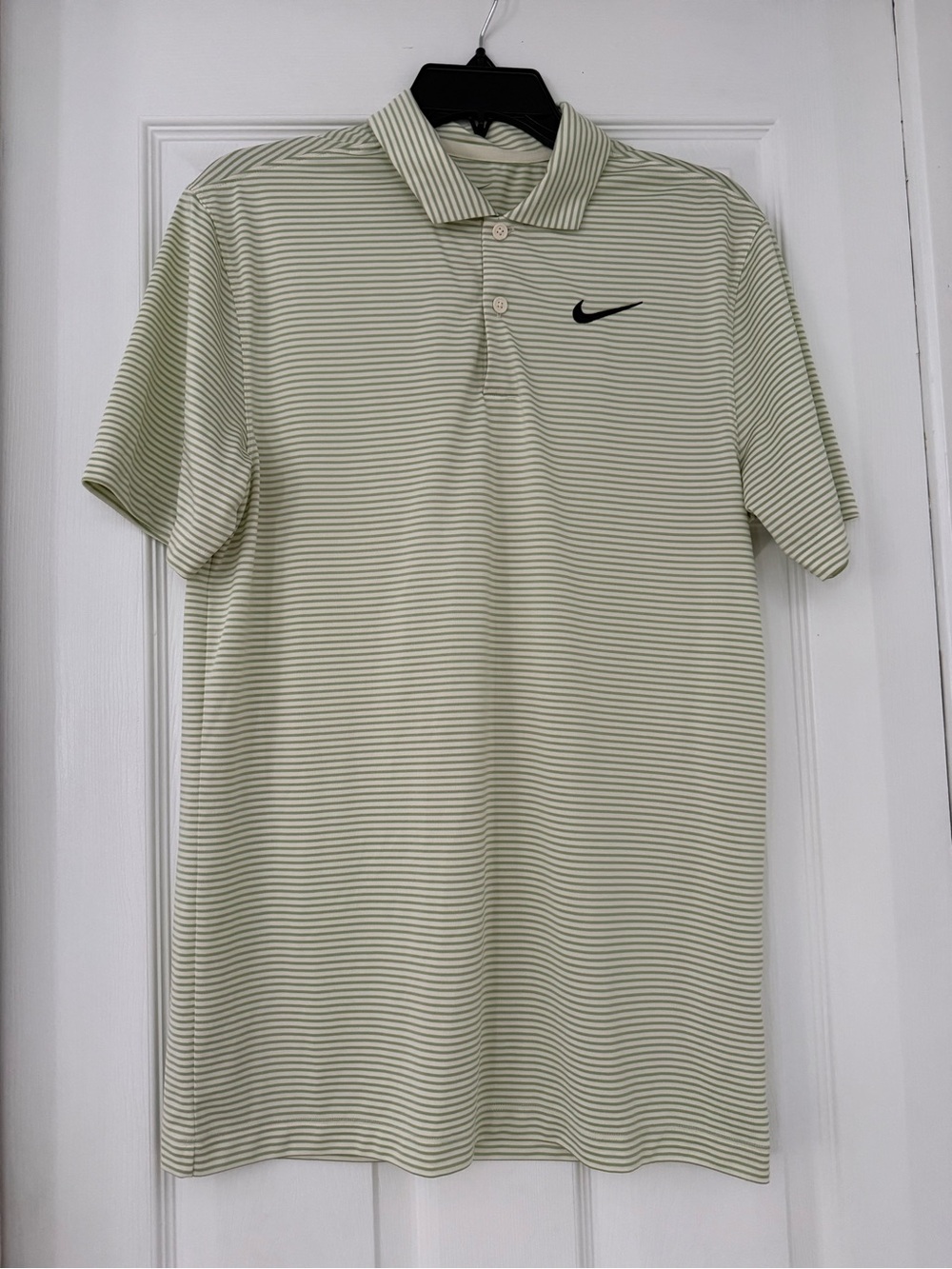 Nike Men’s Pale Green Striped Golf Polo